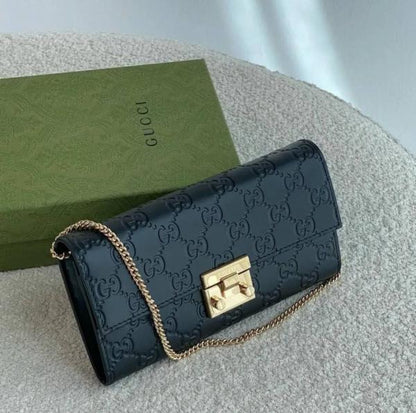 Guccii Padlock Chainwallet With Original Box