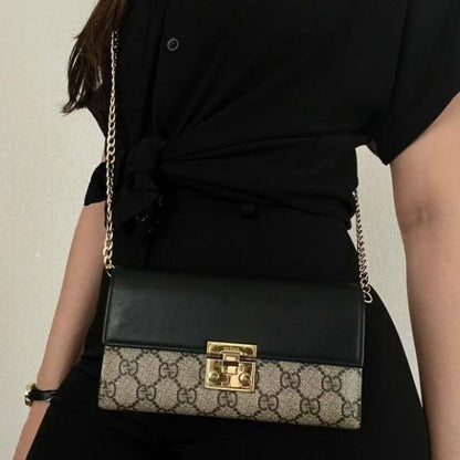 Guccii Padlock Chainwallet With Original Box