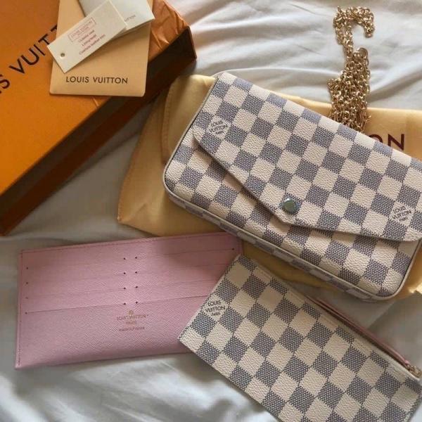 Louiis Vuiitton Pochette Felicie Monogram Empreinte Leather Purse Handbags Bag