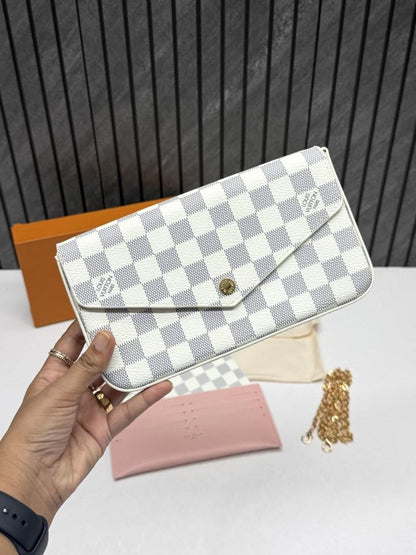 Louiis Vuiitton Pochette Felicie Monogram Empreinte Leather Purse Handbags Bag