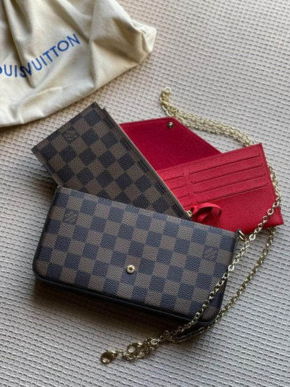Louiis Vuiitton Pochette Felicie Monogram Empreinte Leather Purse Handbags Bag