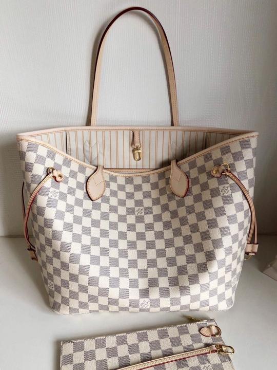 LOUIIS VUTTIION NEVERFULL chex PATTERN PREMIUM QUALITY WITH OG BOX