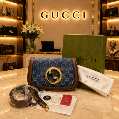 Guccii blondie top handle sling bag with box with sling belt