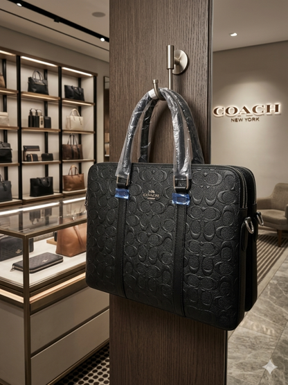 Coaach Leather Laptop bag premium quality with Dust cover