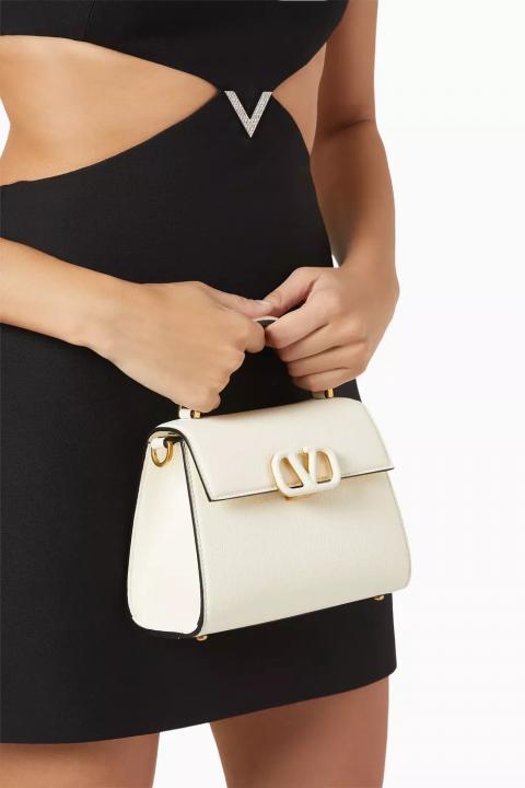 Valentinoo White Sling Shoulder Bag With Dust Cover