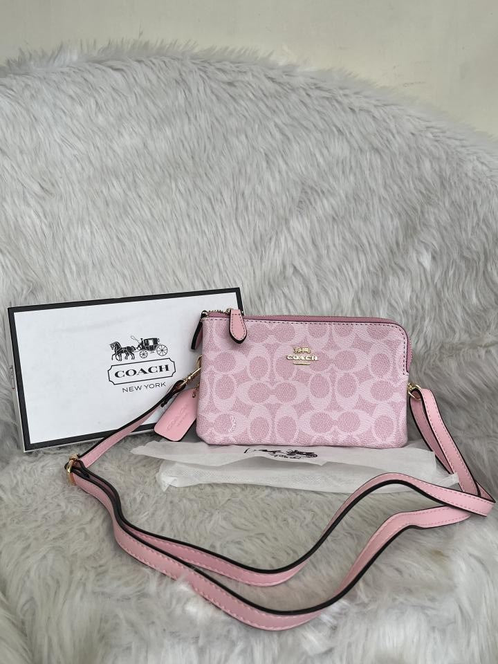 Coachh Dual Zip Wristlet Sling Bag With Original Box &amp; Dustcover Packingh
