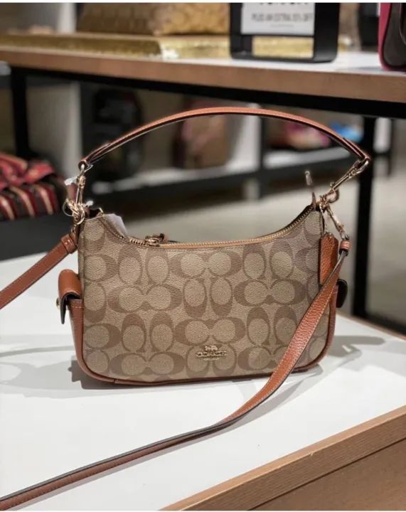 Coaach Peennie Shoulder Bag In Signature Canvas with box