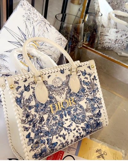 CHRISTIIAN DIOR BRAIDED TOTE BAG WITH BOX