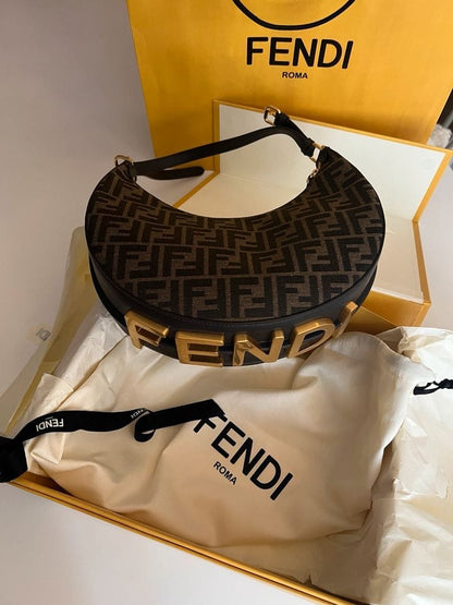 Fendi graphy hobo sling bag with box