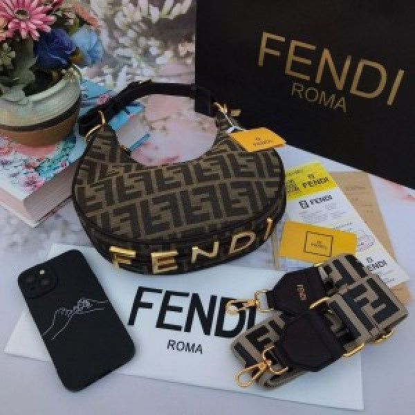 Fendi graphy hobo sling bag with box