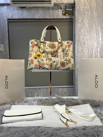 Aldo Multicolor Baeli Floral Medium Satchel with box