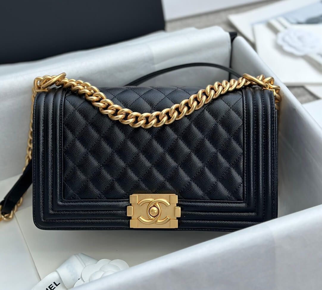 Channel leboy golden buckle premium quality with box