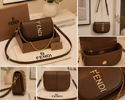 Fendii graphy and iconic metal lettering Bag with Box premium quality