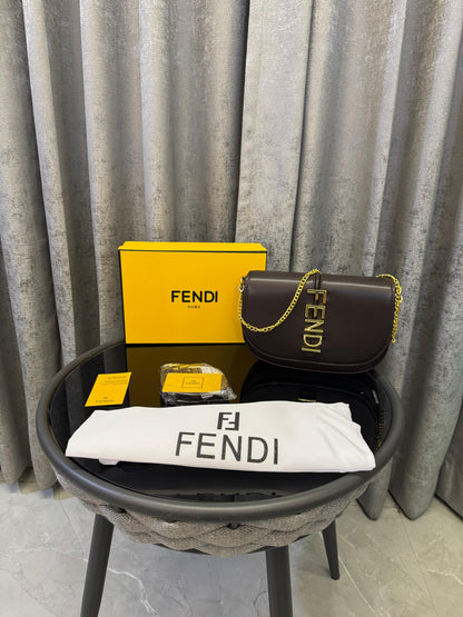 Fendii graphy and iconic metal lettering Bag with Box premium quality
