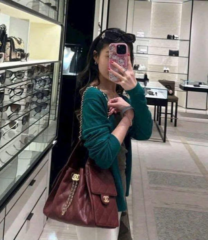 Chanell mini hobo leather bag premium quality with orignal box
