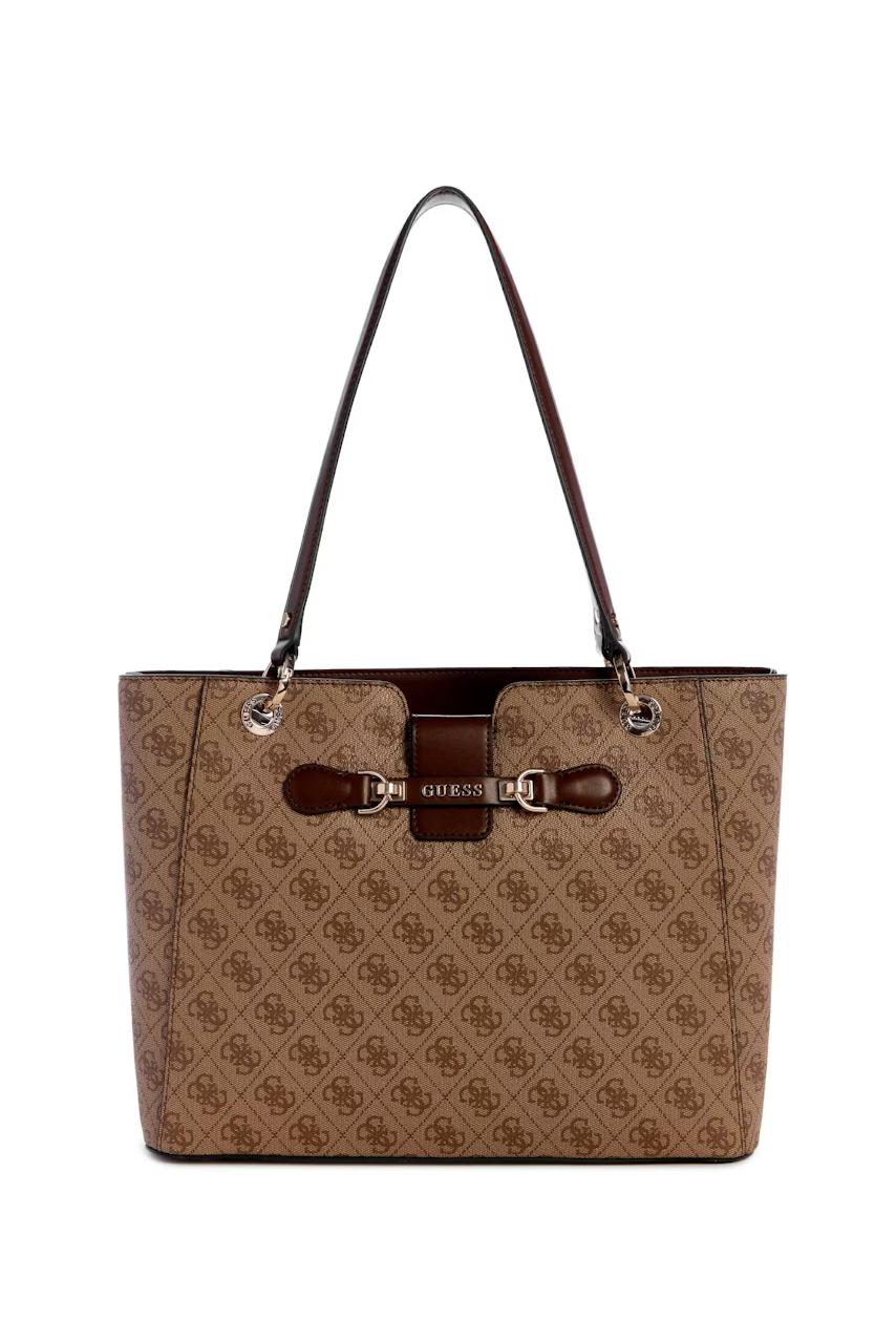 Gues deauville pearl canvas tote bag
