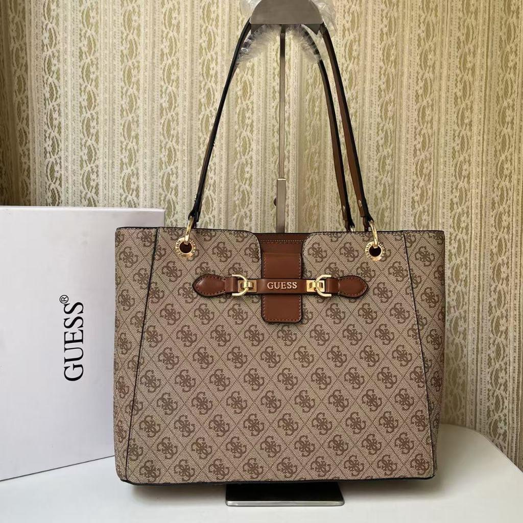Gues deauville pearl canvas tote bag