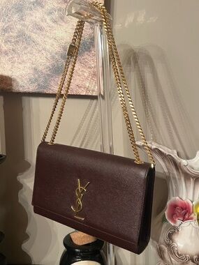 Saiint Laurent Small Shoulder Bag gold tone logo