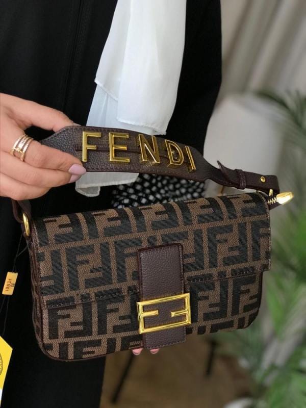Fendii Baguette Jacquard fabric Bag Brown With box