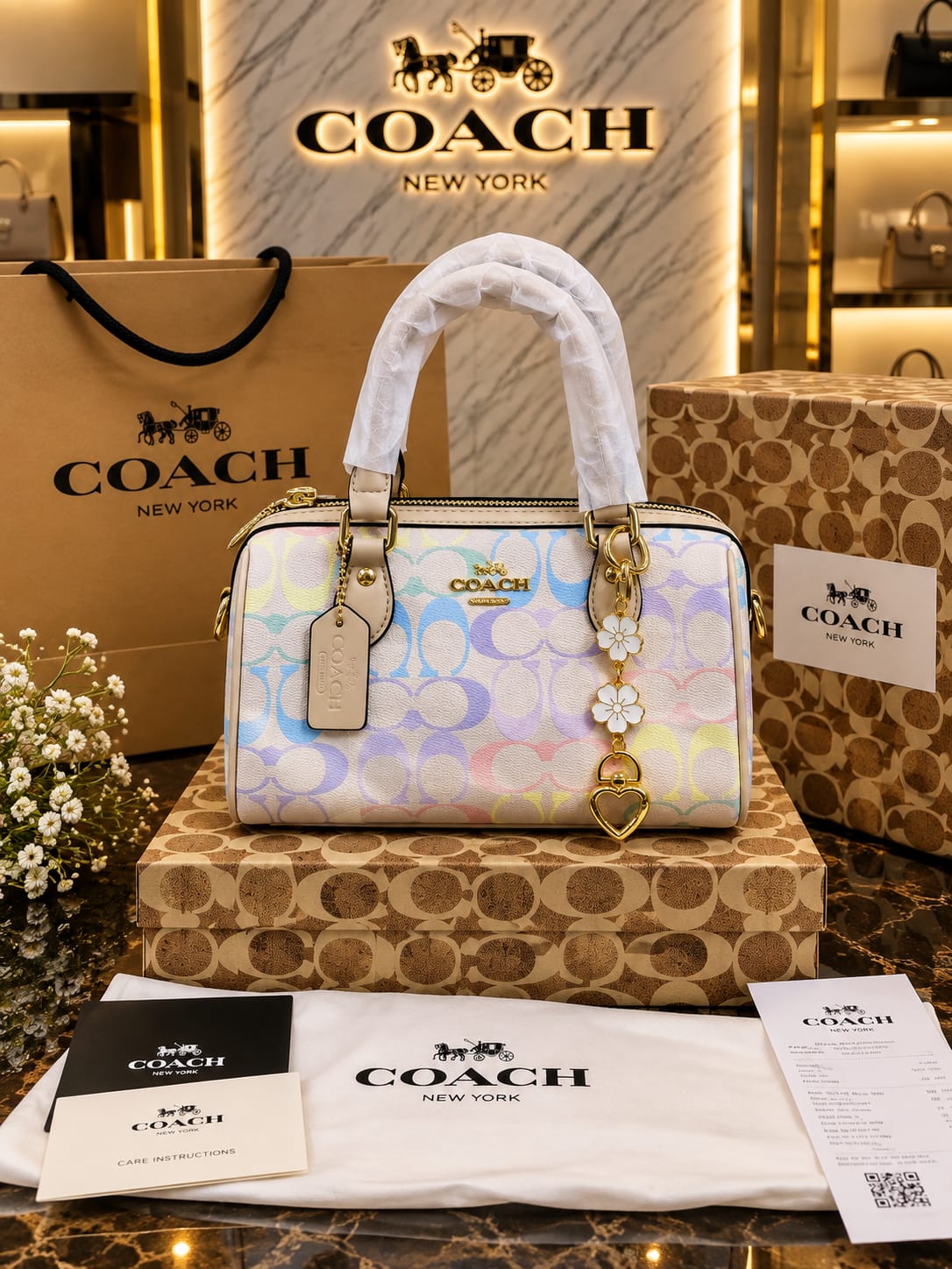 Coachh rowan speedy mini Duffle bag withpremium quality box