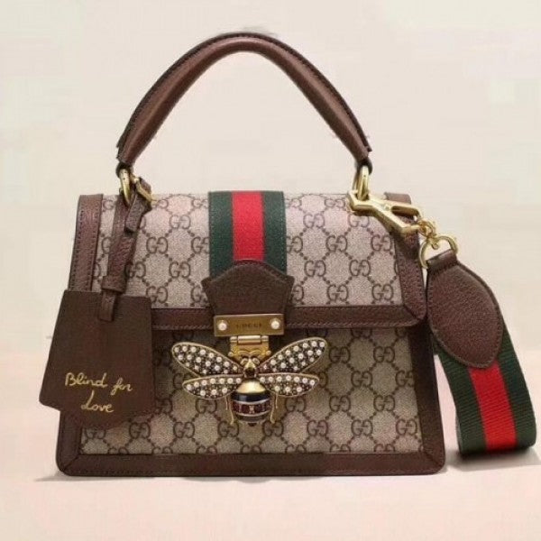 gucci bee queen margaret gg hand bag with box (carrybag)