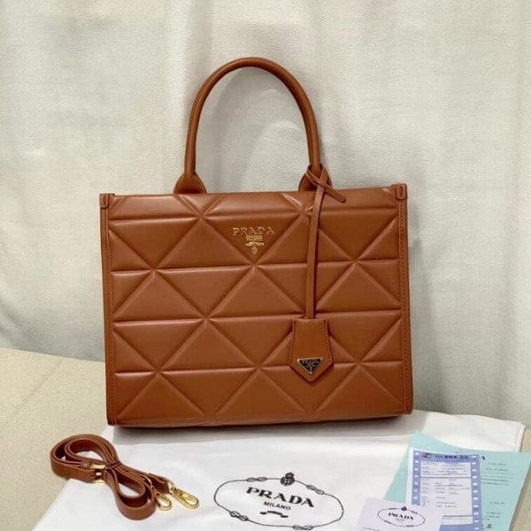 Prrada leather symbole tote bag with dust cover &amp; dust bag